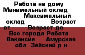 Работа на дому › Минимальный оклад ­ 15 000 › Максимальный оклад ­ 45 000 › Возраст от ­ 18 › Возраст до ­ 50 - Все города Работа » Вакансии   . Амурская обл.,Зейский р-н